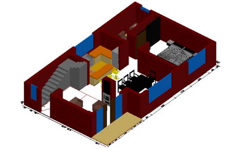 3d House Design Dwg File Cadbull