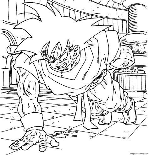 Dibujos Para Colorear De Dragon Ball Z Goku Fase Dios Para Colorear