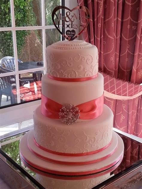Coral Wedding Cake Decorated Cake By 2wheelbaker Cakesdecor