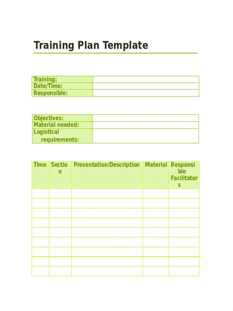 Training Schedule Template Hq Printable Documents