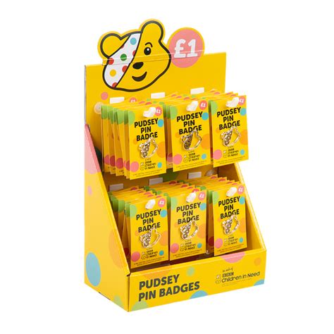 Pudsey Silver Pin Badges Box Of 60 Bbc Children In Need