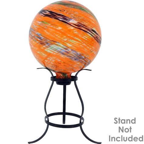 Sunnydaze Decor 10 In Diameter Orange Blown Glass Gazing Ball In The