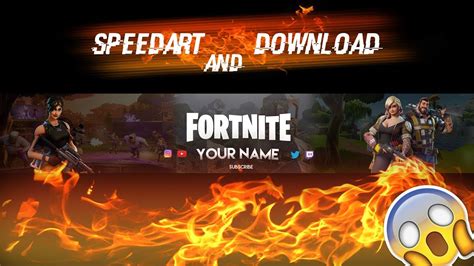 Easily brand your youtube channel with placeit's youtube banner maker. FREE!! gfx-- Fortnite youtube banner template (speed art ...