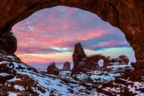 Arches National Park Turret Arch During The Sunrise National Parks