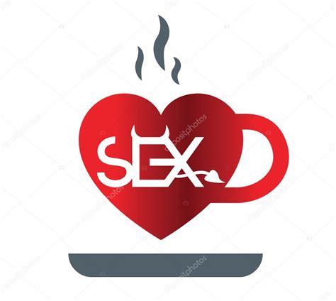 devil sex logo concept with heart coffe cup — stock vector © sdcrea 125530214