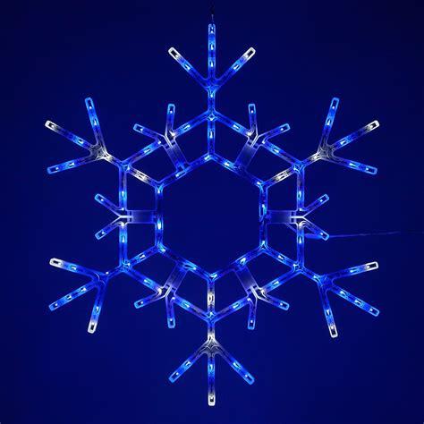 Snowflakes And Stars 36 Led Folding Snowflake Blue And Cool White Lights
