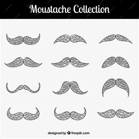 Free Vector Ornamental Collection Of Hand Drawn Mustaches