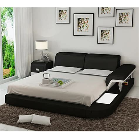 0413 Lb8806 Simple Modern Furniture Latest White Leather Double Bed