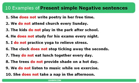Present Simple Explode Negative Sentences In The Simple Present Tense