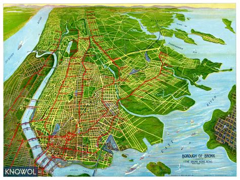 Beautifully Restored Map Of The Bronx Nyc From 1921 Knowol