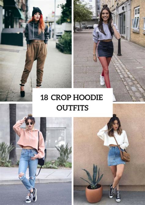 Crop Hoodie Outfits To Repeat Cropped Hoodie Outfit Cropped Sweatshirt Outfit Hoodie Outfit