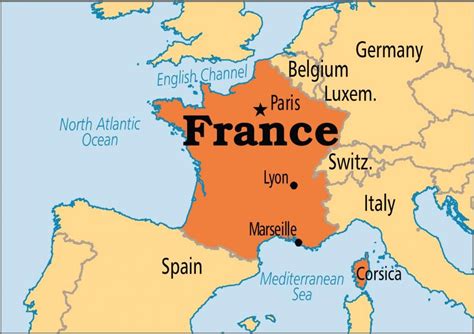 فرنسا على خريطة العالم البلدان المحيطة والموقع على خريطة أوروبا