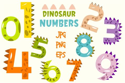 Dinosaur Numbers Dinosaur Design Numbers Clipart