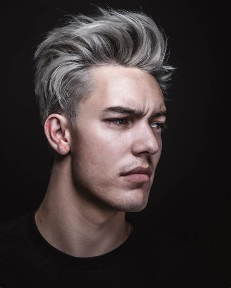 Platinum Silver Pomp Styled With Messy Texture Menshair Menshair2018