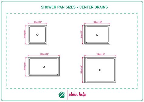 Standard Shower Pan And Base Sizes Diagrams Included