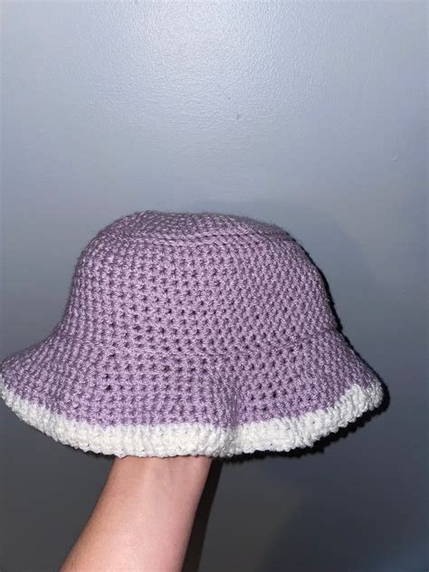 Bottom Stripe Crochet Bucket Hat Etsy Uk