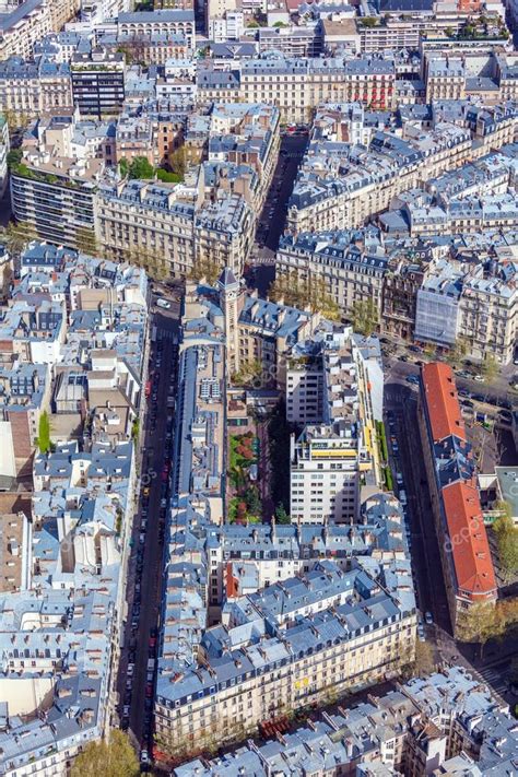 Aerial View Of Paris Streets From Eiffel Tower — Stock Photo