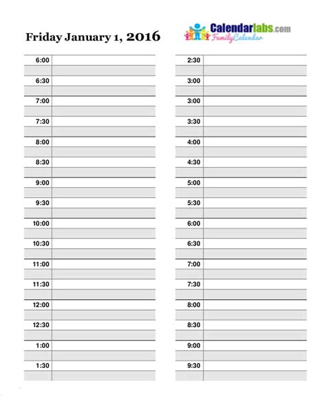 Daily Calendar Templates 11 Free Word Excel And Pdf Formats Daily