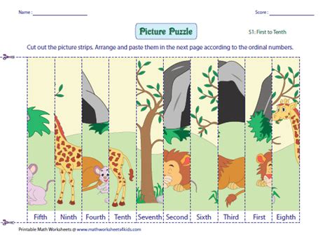 Ordinal Numbers Worksheets and Charts