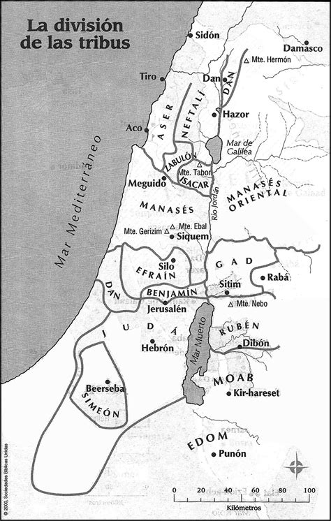 Mapa de la División de las tribus de Israel Biblia para la Vida