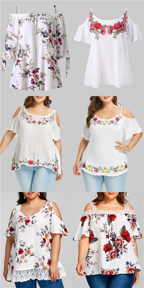 The Floral Plus Size Blouse Features Lace Up Sleeve And Elastic Cold