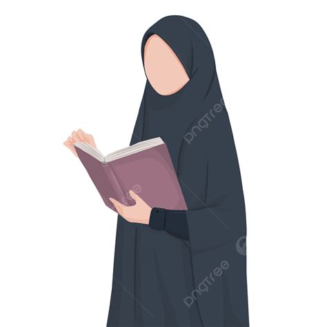 A Beautiful Muslim Woman Wearing Syar I Hijab Is Carrying Book And