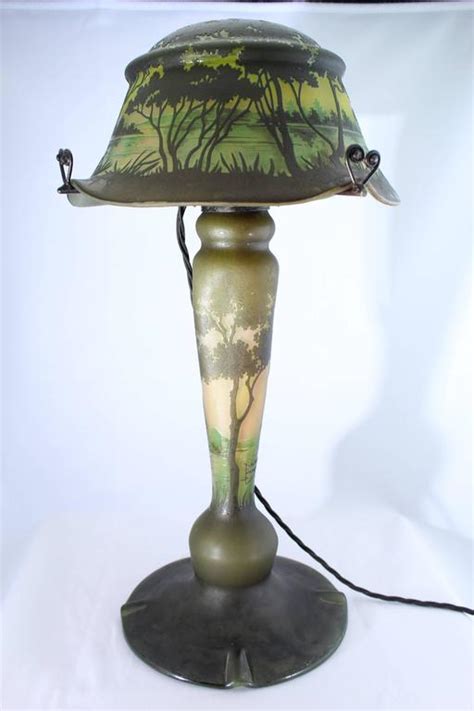Of course you have a choice of different. Monumental Daum Nancy Cameo Scenic Lamp, circa 1900 at 1stdibs