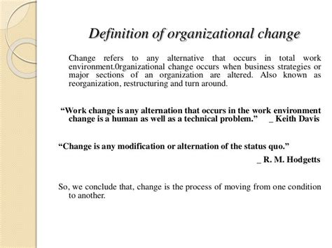 Organizational Change And Development