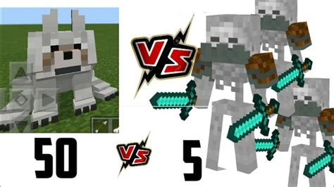 50 Mutant Wolf Vs 5 Mutant Skeleton Minecraft Battle Youtube