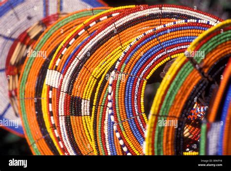 Maasai Beads On Sale Ngorongoro Conservation Area Tanzania Stock Photo