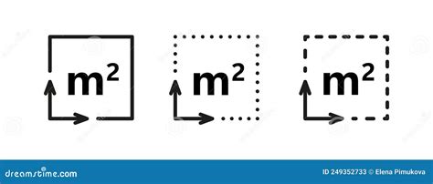 Icono De Metro Cuadrado Signo M Rea Plana En Metros Cuadrados Icono De Medici N De Rea