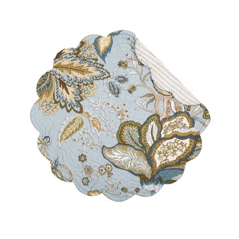 Placemats are an easy way to dress up a table, and they serve the practical purpose of keeping your table clean. Bethany Blue Round Quilted Placemat - PC Fallon