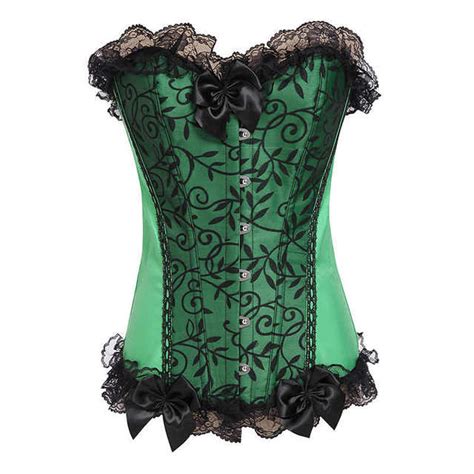 Buy Green Lace Corset Waist Corset Sexy Bone Corsets And Bustiers Korsett For