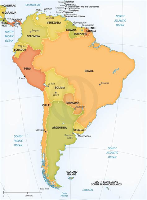 Map Of South America Political South America Map South America