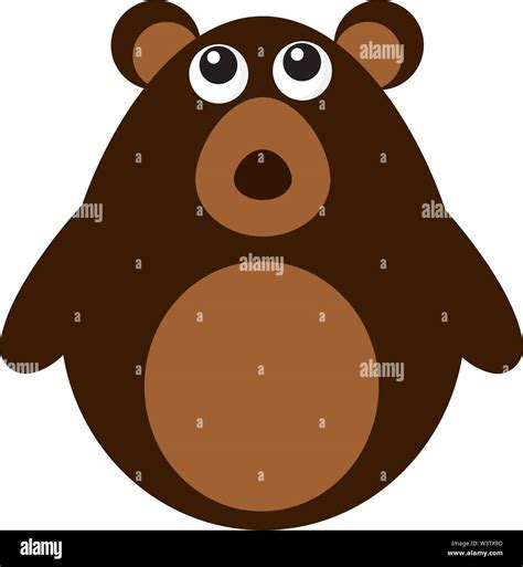 Cute Brown Bear Illustration Vector On White Background Stock Vector