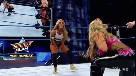 Becky Lynch Carmella Vs Natalya Alexa Bliss SmackDown Live Aug Video Dailymotion