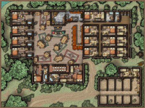 Midway Inn Battlemap Fantasy Map Maker Fantasy Maps A