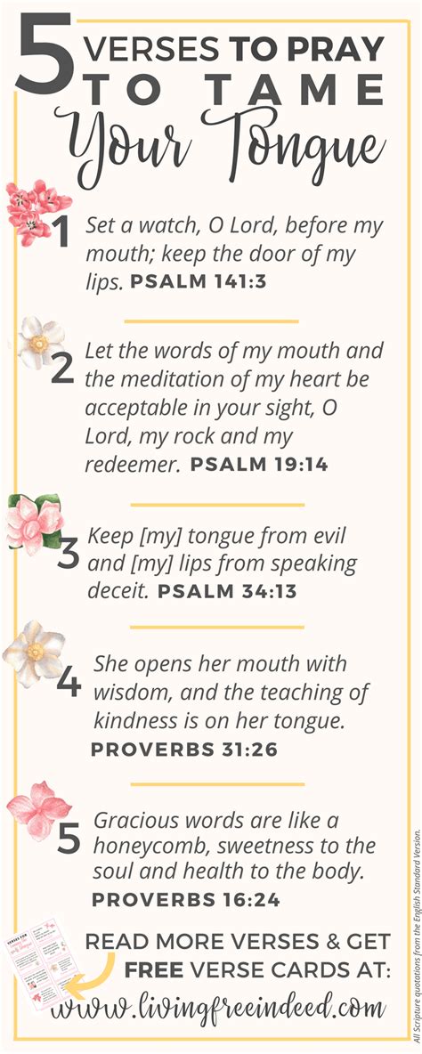 7 Verses To Pray To Start Taming Your Tongue Prayer Scriptures Bible