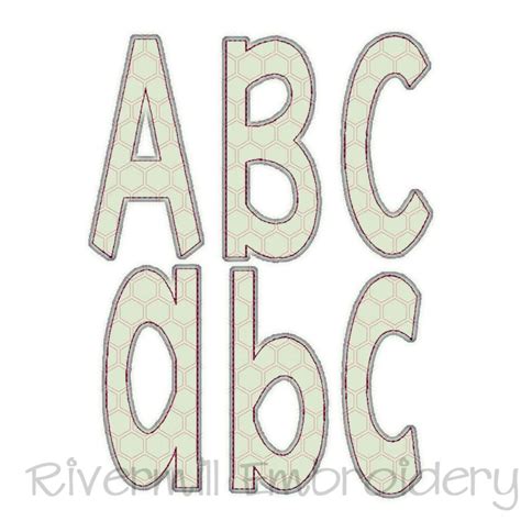 Stretch Raggy Applique Machine Embroidery Font Alphabet 4 Etsy