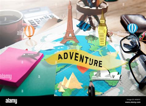 Adventure Destination Experience Explore Journey Concept Stock Photo