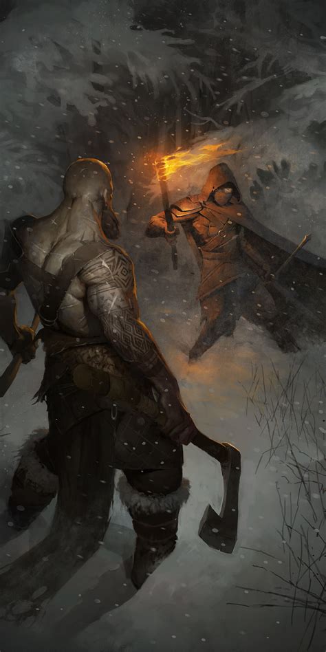 1080x2160 God Of War 4 Video Game Artwork One Plus 5thonor 7xhonor