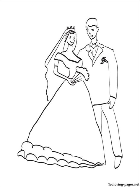 Wedding Couple Coloring Page Coloring Pages