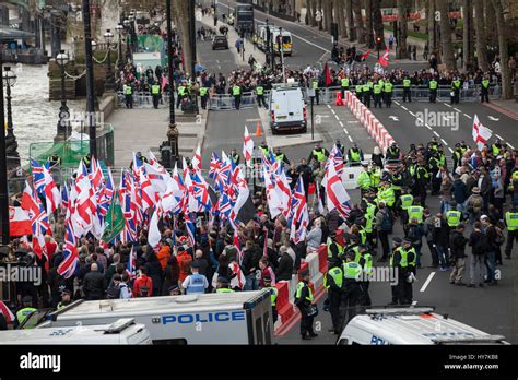 London Uk 1st April 2017 Members Of Far Right Groups Britain First And The English Defence