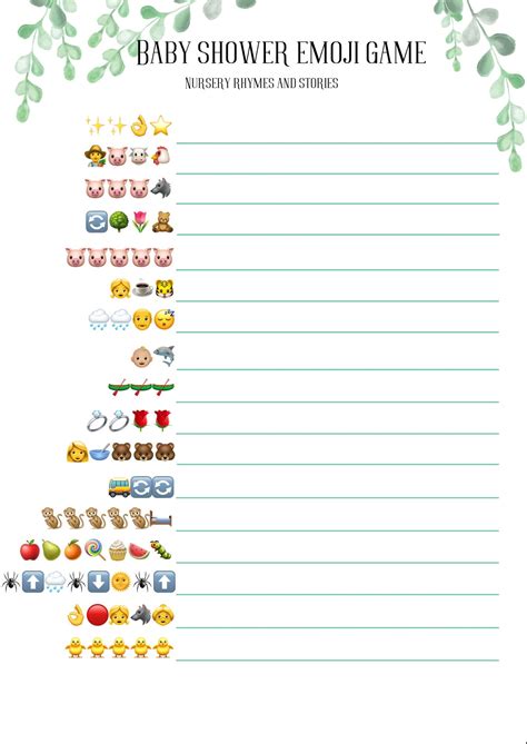 Baby Shower Emoji Game Instant Download Printable Baby Etsy