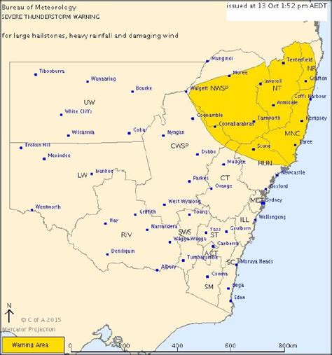 Severe Thunderstorm Warning For Large Hailstones Heavy Rainfall And