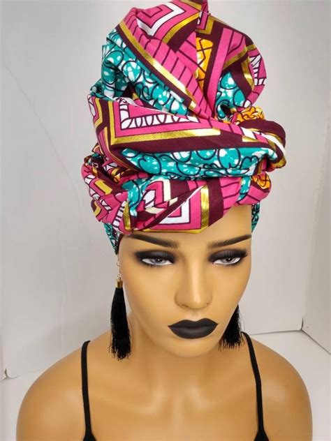 African Head Wraps For Women Pink Ankara Scarf Pink Ankara Etsy Head Wraps For Women