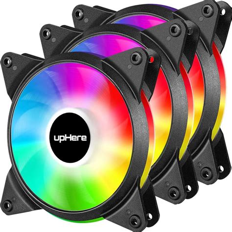 Rgb Color 3 Pin 120mm Led Computer Case Fans X3 Silent Pc Cooling Cpu