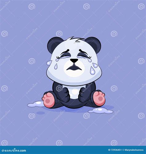 Illustration Emoji Character Cartoon Panda Crying Lot Of Tears Sticker