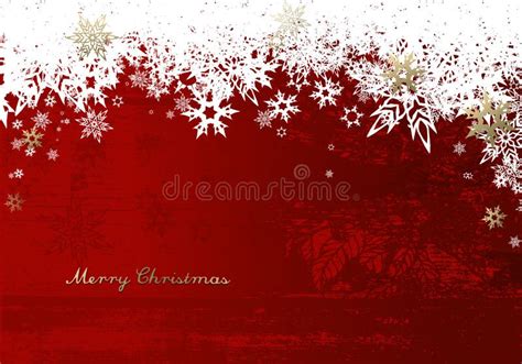 Merry Christmas With Lots Of Snowflakes On Red Background Stock Vector