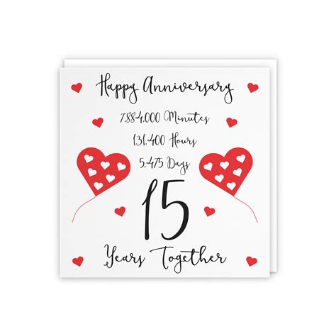 15th Wedding Anniversary Card 15 Years Together Happy Etsy Uk